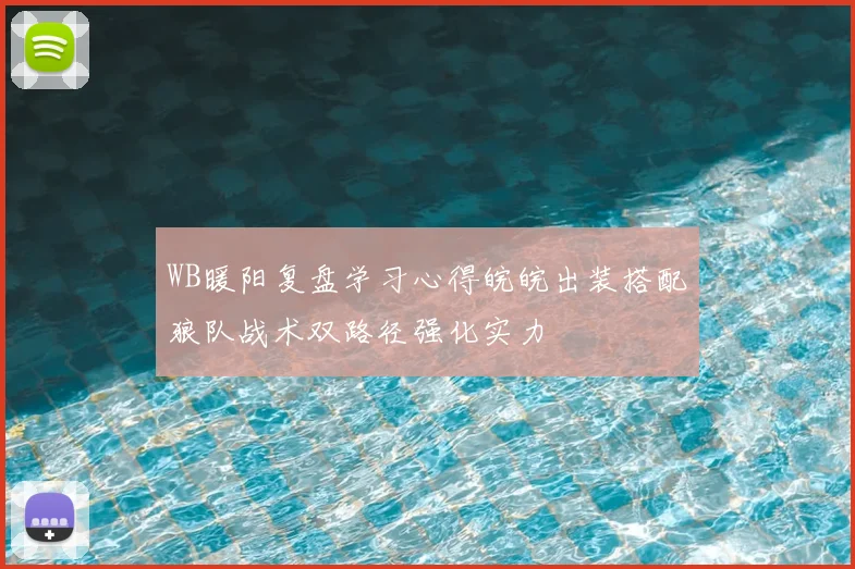 WB暖阳复盘学习心得皖皖出装搭配狼队战术双路径强化实力