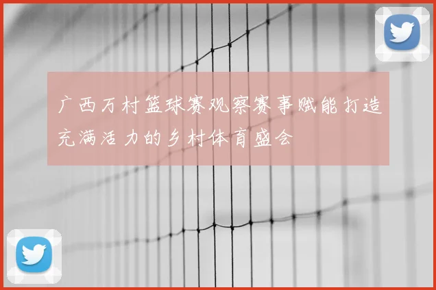 广西万村篮球赛观察赛事赋能打造充满活力的乡村体育盛会